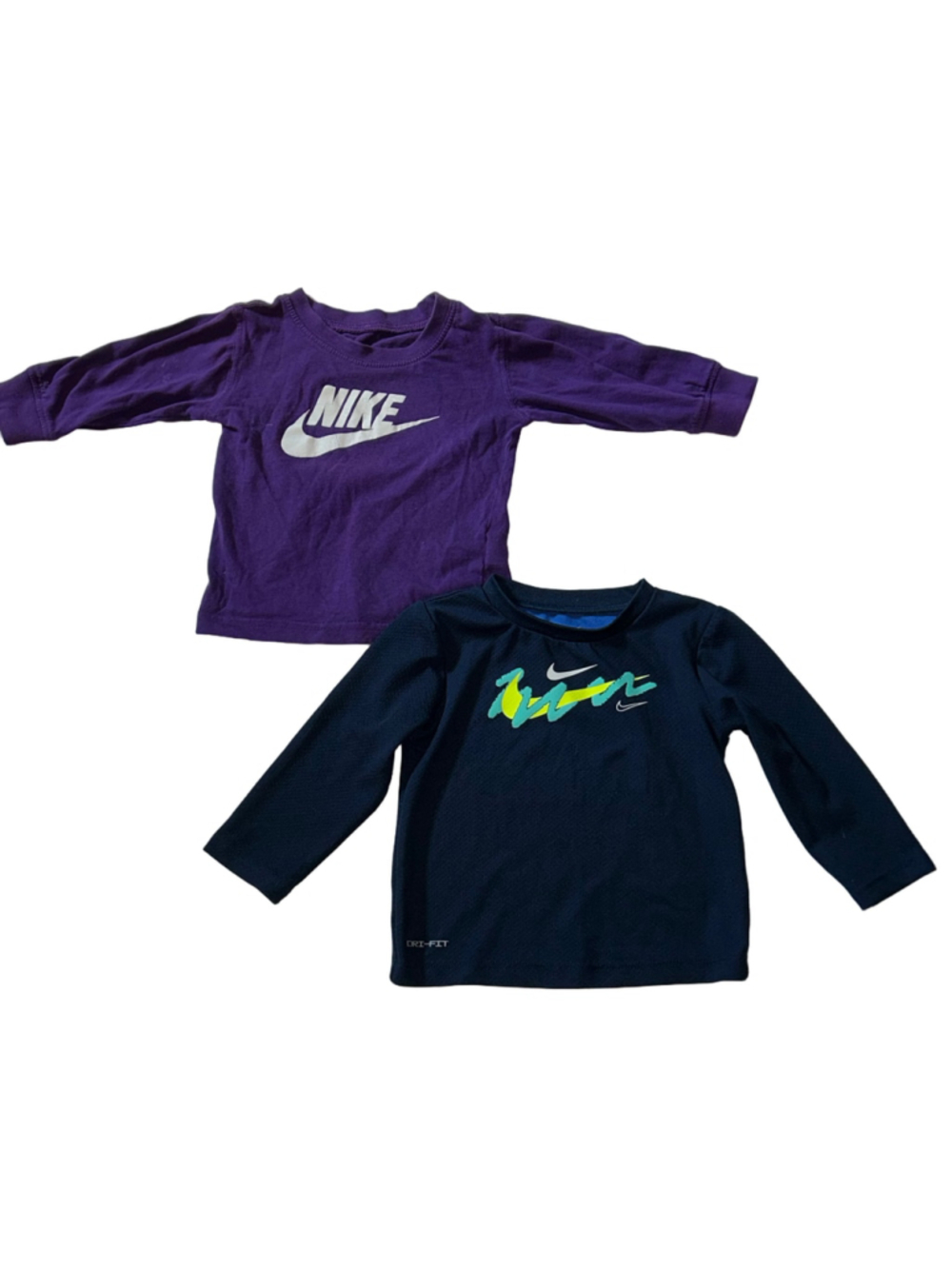 Boys Nike Long Sleeve Tees Size 4 Purple and Navy Lot Of 2